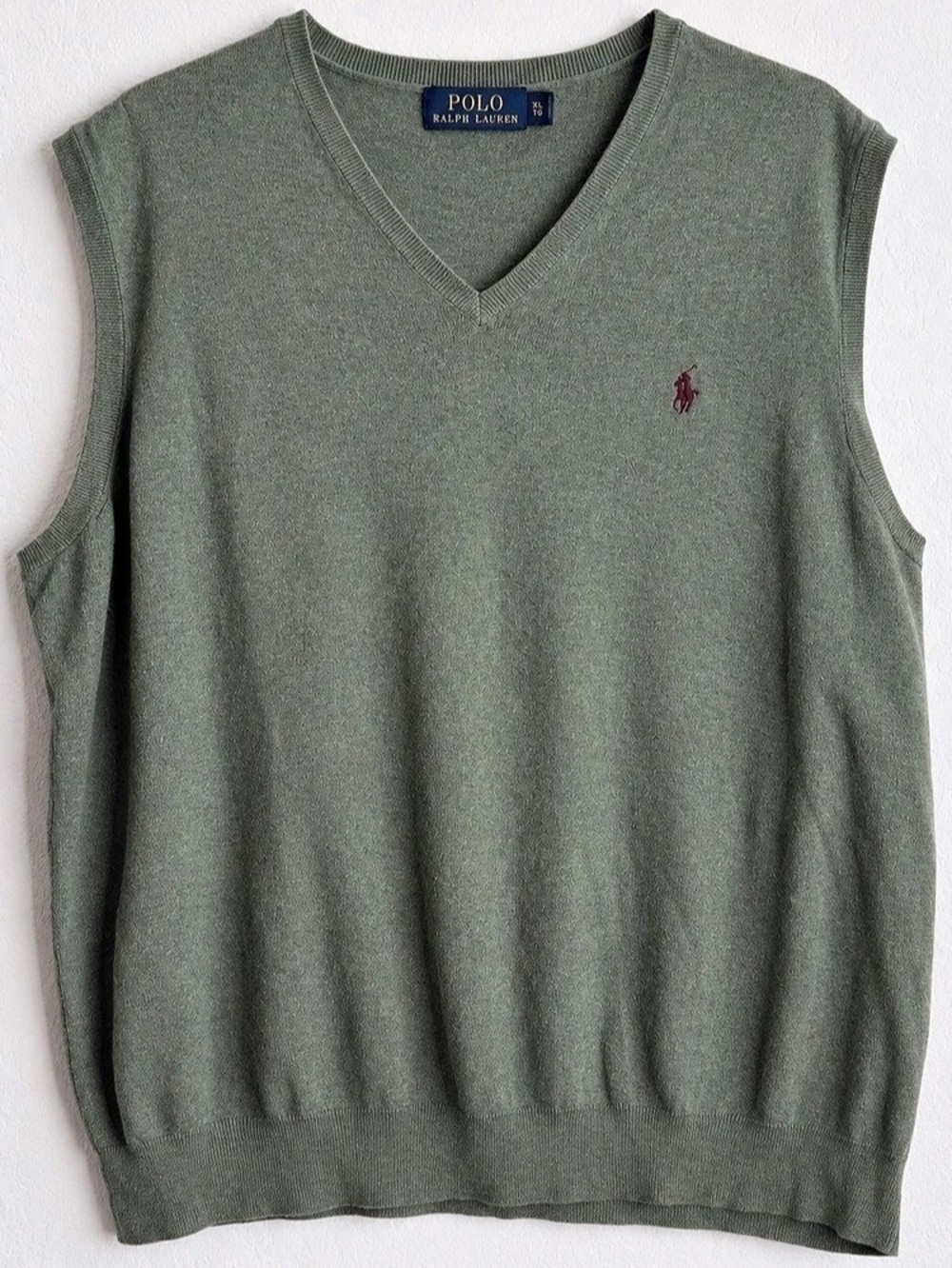 Polo Ralph Lauren Pima Cotton V-Neck Sweater Vest Green 2XLT